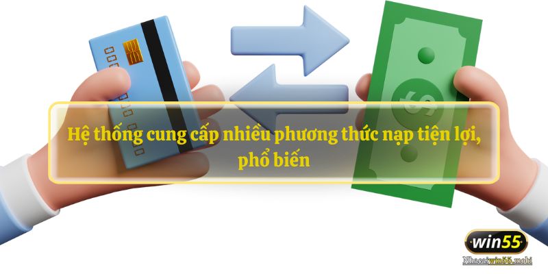 Hệ thống cung cấp nhiều phương thức nạp tiện lợi, phổ biến